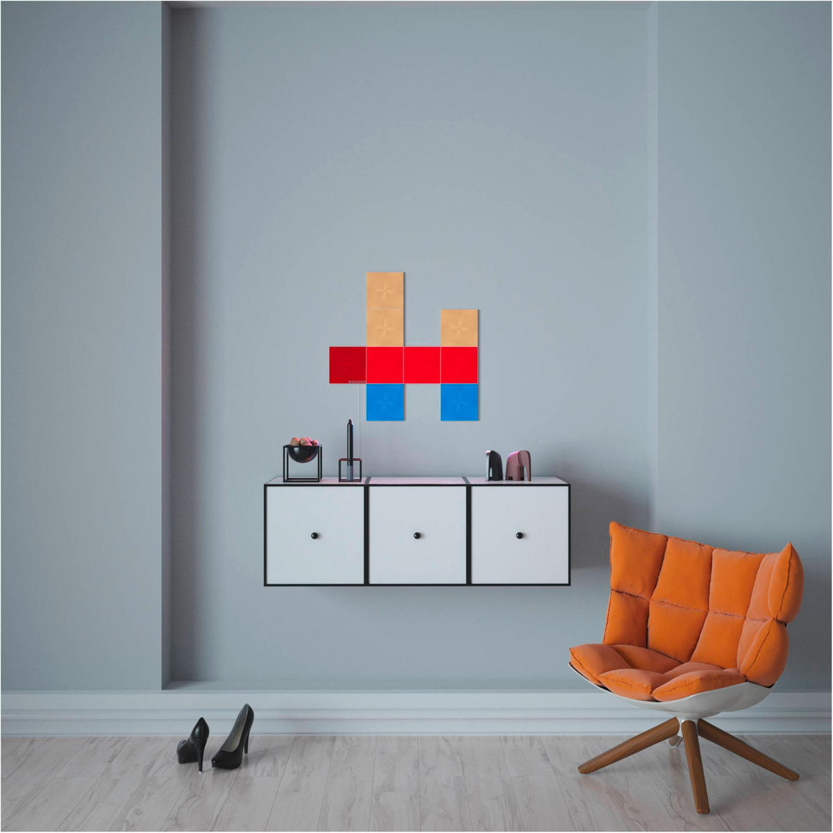 CANVAS STARTER KIT 9ER NANOLEAF CANVAS   - Weiß, Basics, Kunststoff (15/15cm)