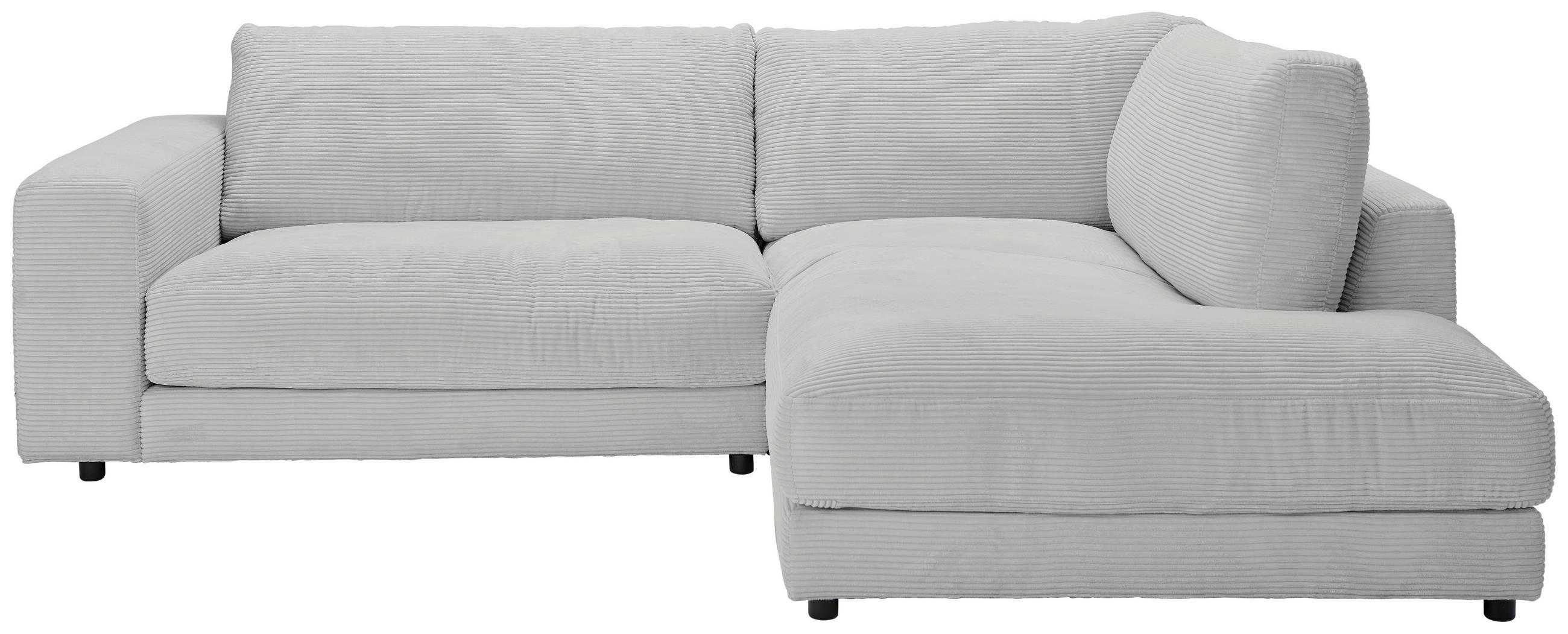 ECKSOFA Grau Cord  - Schwarz/Grau, Design, Kunststoff/Textil (265/224cm) - Hom`in
