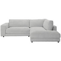 ECKSOFA Grau Cord  - Schwarz/Grau, Design, Kunststoff/Textil (265/224cm) - Hom`in