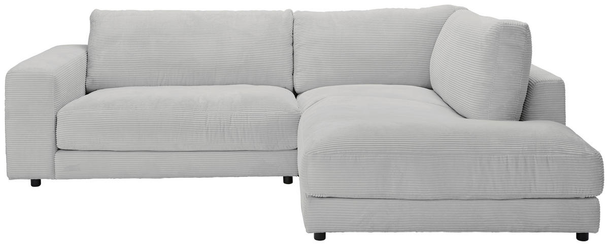 ECKSOFA Grau Cord  - Schwarz/Grau, Design, Kunststoff/Textil (265/224cm) - Hom`in