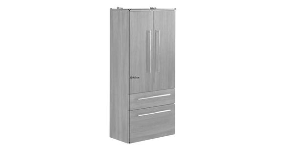 MIDISCHRANK 60/129,6/30 cm - Chromfarben/Braun, Design, Glas/Holzwerkstoff (60/129,6/30cm) - Dieter Knoll