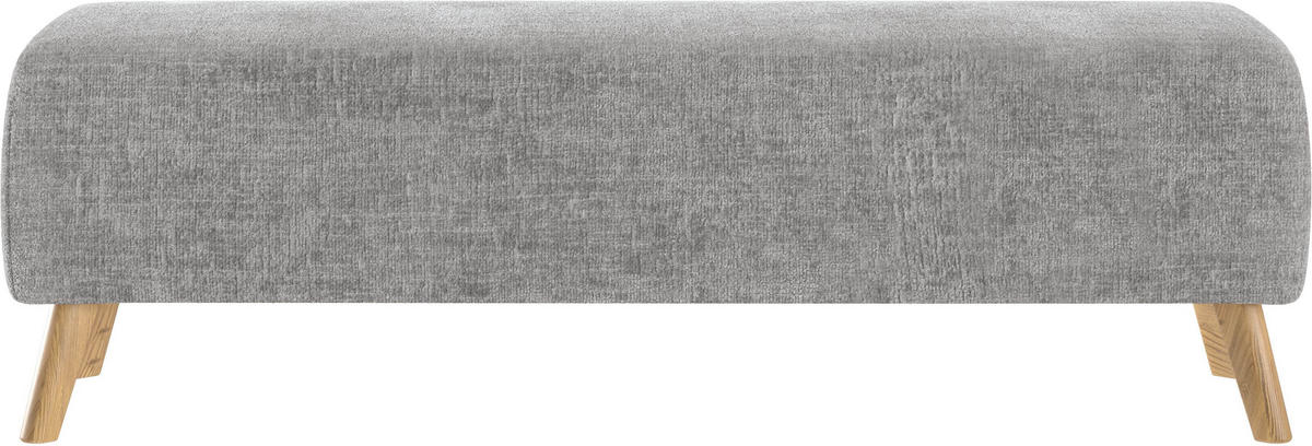 BETTBANK Webstoff Eiche Grau  - Eichefarben/Grau, Design, Holz/Textil (145/45/48cm) - Esposa