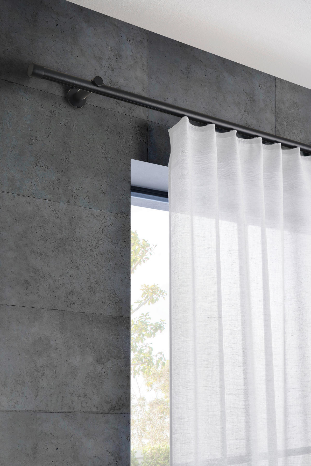 VORHANGSTANGENSET 120 cm  - Schwarz, Basics, Metall (120cm) - Homeware