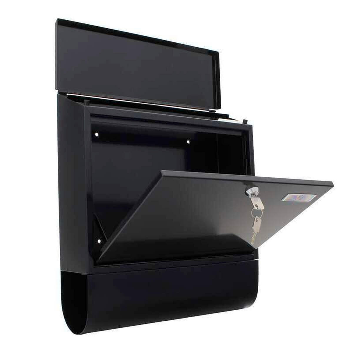 BRIEFKASTEN Grau, Schwarz  - Schwarz/Grau, KONVENTIONELL, Metall (36.5/41.5/11.5cm) - ROTTNER