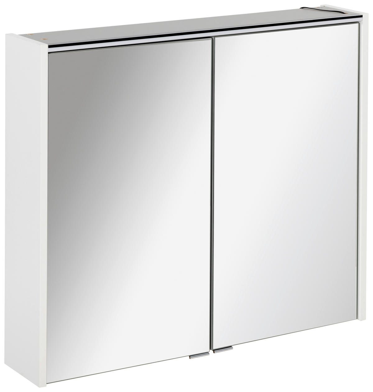 SPIEGELSCHRANK 80/68,3/16 cm  - Alufarben/Weiß, MODERN, Glas/Holzwerkstoff (80/68,3/16cm) - Voleo