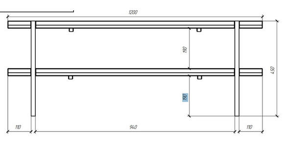 GARDEROBENBANK  in 120/45/40 cm  - Eichefarben, Natur, Holz/Metall (120/45/40cm) - Linea Natura