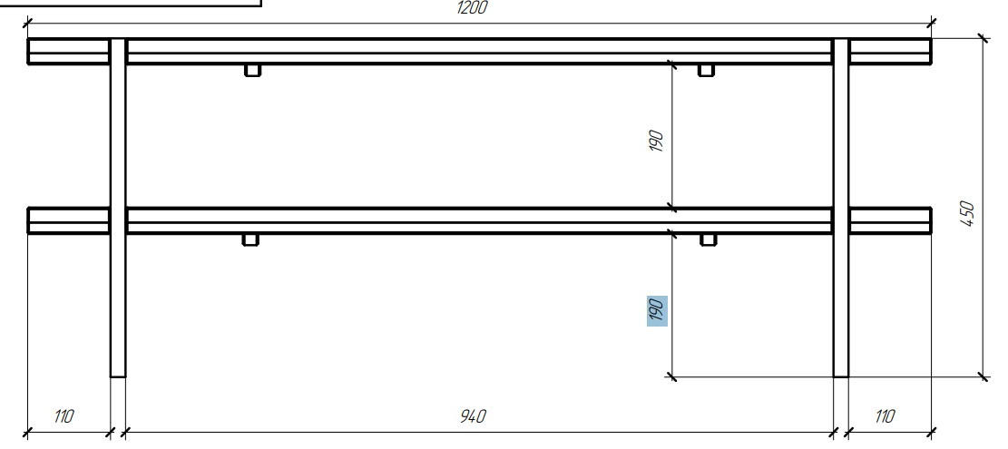 LAVICA DO PREDSIENE, 120/45/40 cm - farba duba, Natur, kov/drevo (120/45/40cm) - Linea Natura