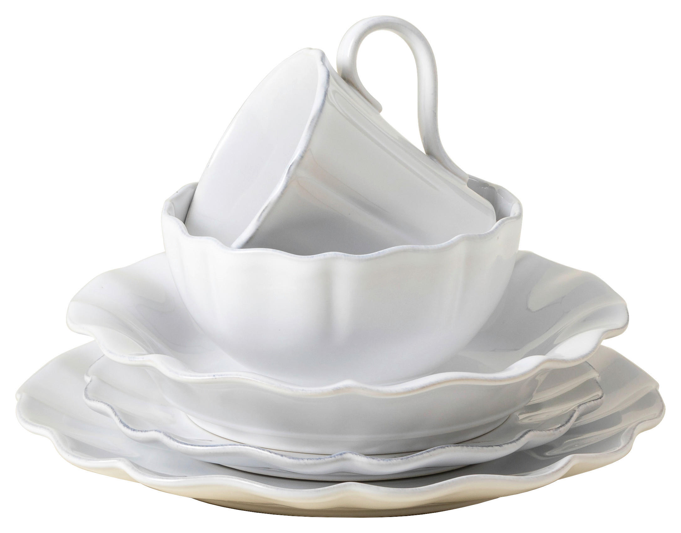 KOMBISERVICE Weiß ROSA 5-teilig 1 Personen  - Weiß, Basics, Keramik - Costa Nova