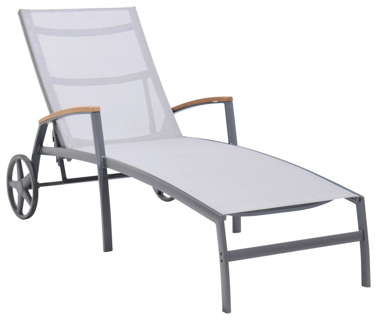 GARTENLIEGE 78/103/180 cm Eukalyptusholz  - Hellgrau/Grau, Design, Holz/Textil (78/103/180cm) - Ambia Garden