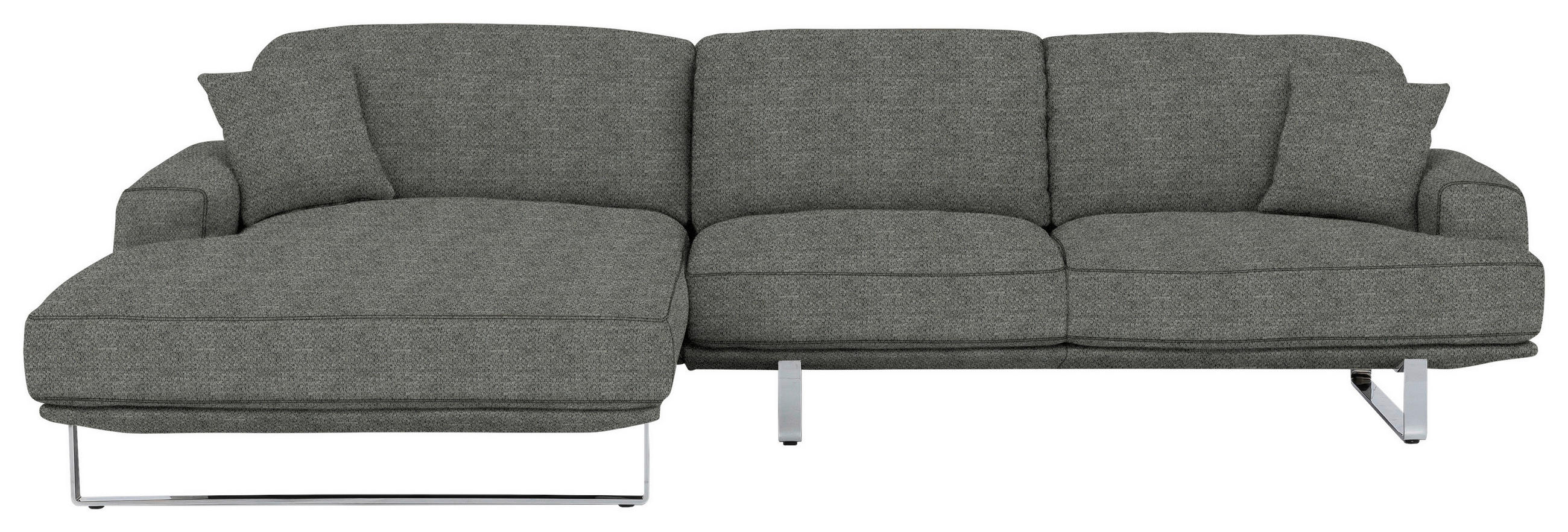ECKSOFA Grau Webstoff  - Grau, Design, Textil/Metall (184/304cm) - Dieter Knoll