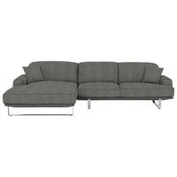 ECKSOFA in Webstoff Grau  - Grau, Design, Textil/Metall (184/304cm) - Dieter Knoll