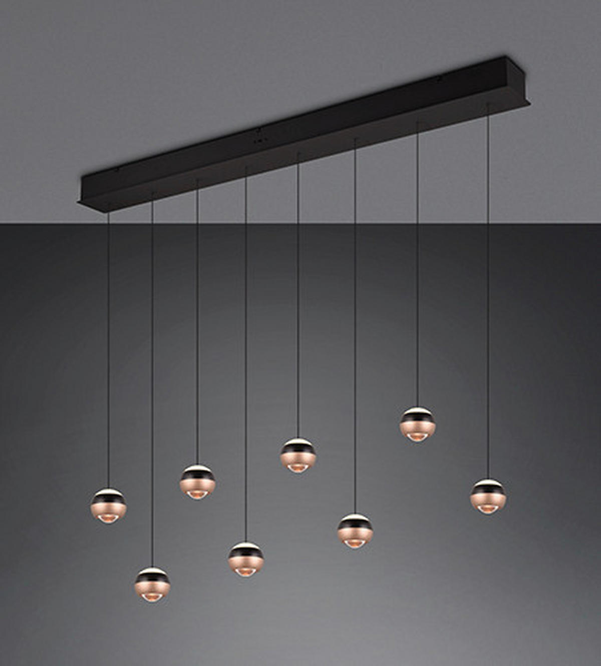 LED-PENDELLEUCHTE Orbit 150/13/200 cm   - Schwarz, Design, Metall (150/13/200cm) - Trio Leuchten