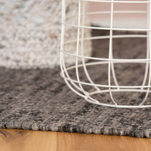 FLACHWEBETEPPICH 160/230 cm Graphitfarben  - Graphitfarben, Basics, Textil (160/230cm) - Obsession