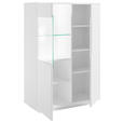 HIGHBOARD Weiß  90/130/38 cm  - Weiß, MODERN, Glas/Holzwerkstoff (90/130/38cm) - Carryhome