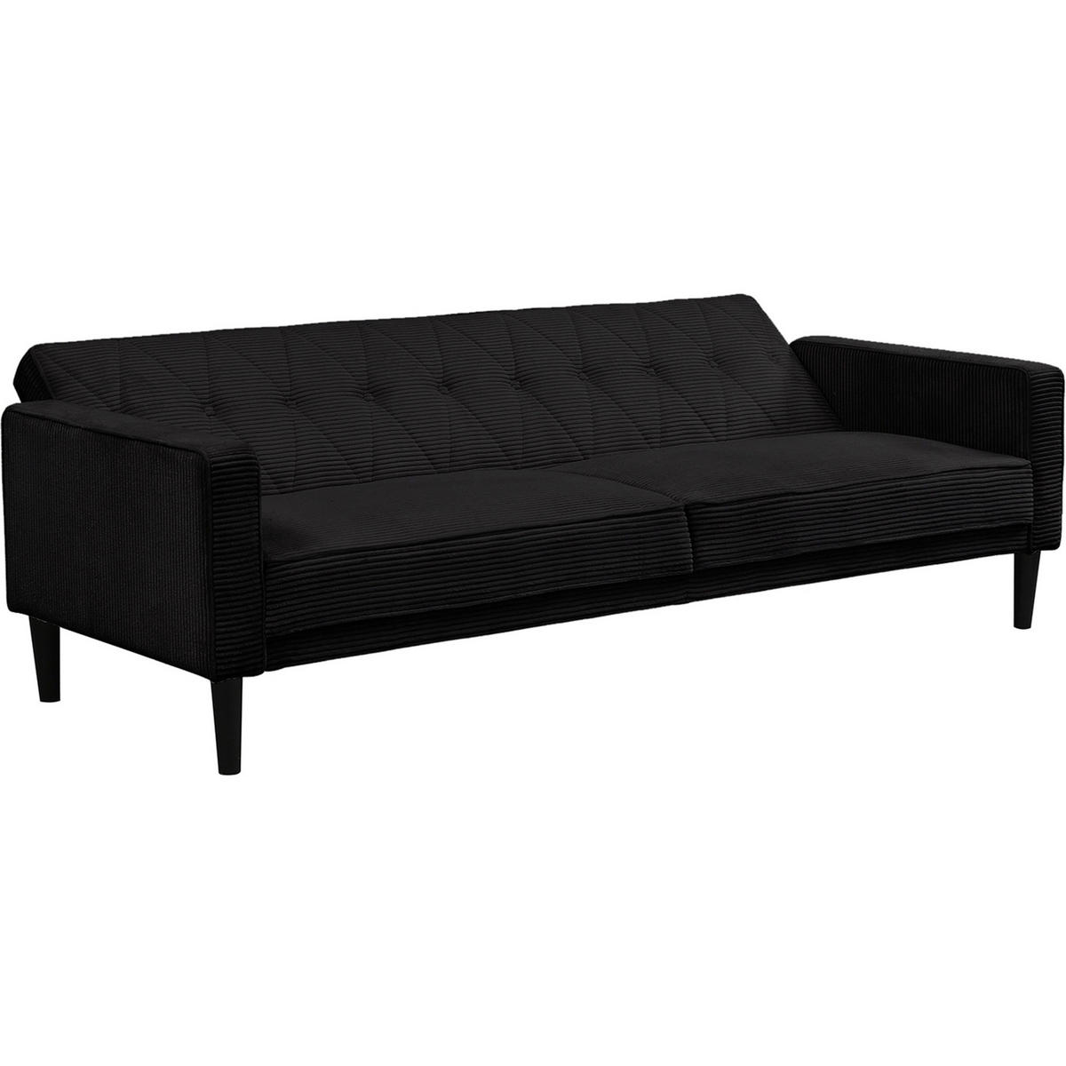 SCHLAFSOFA Cord Anthrazit  - Anthrazit/Braun, Basics, Holz/Textil (213/81/86cm) - Livetastic