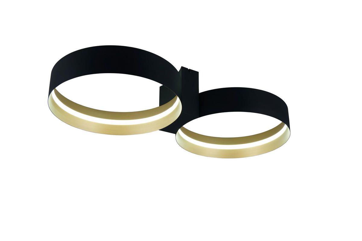 LED-DECKENLEUCHTE LOOP Musterring 94/45/19 cm   - Goldfarben/Schwarz, Design, Metall (94/45/19cm) - Musterring