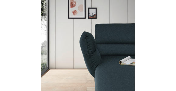 ECKSOFA Petrol Flachgewebe  - Petrol/Schwarz, Design, Textil/Metall (176-217/279-327cm) - Dieter Knoll