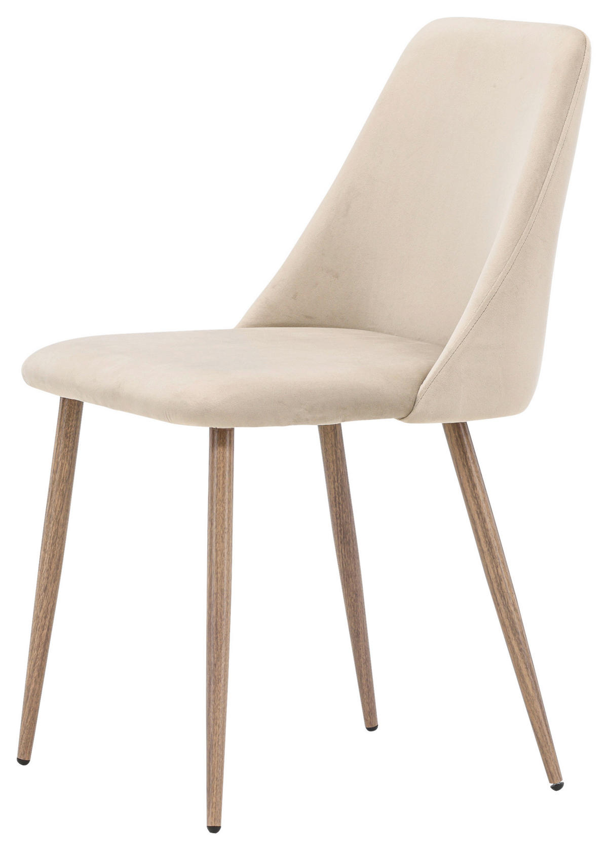 STUHL-SET 2 Stück  in Stahl Samt Metall, Textil  - Beige/Braun, Design, Textil/Metall (49/87/56cm) - Livetastic