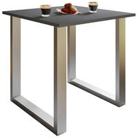 ESSTISCH in Holzwerkstoff, Metall 80/80/76 cm   - Anthrazit/Silberfarben, Design, Holzwerkstoff/Metall (80/80/76cm) - MID.YOU
