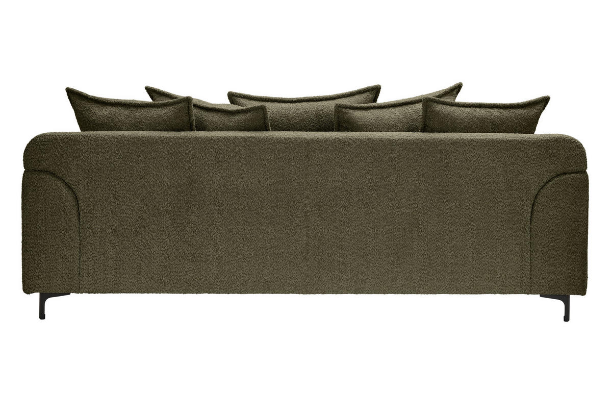 3-SITZER-SOFA Chenille Dunkelgrün  - Dunkelgrün/Schwarz, KONVENTIONELL, Textil/Metall (228/84/99cm) - Carryhome