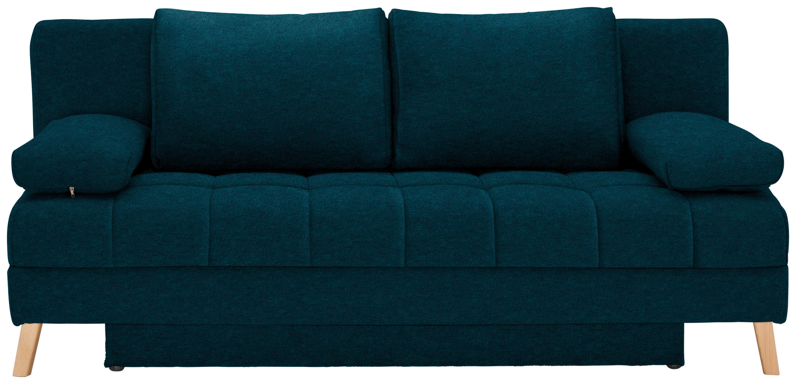 SCHLAFSOFA  mit Schlafen auf Sitzhöhe Webstoff Petrol  - Petrol/Naturfarben, KONVENTIONELL, Holz/Textil (195/90/90cm) - Cantus