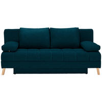 SCHLAFSOFA  mit Schlafen auf Sitzhöhe Webstoff Petrol  - Petrol/Naturfarben, KONVENTIONELL, Holz/Textil (195/90/90cm) - Cantus