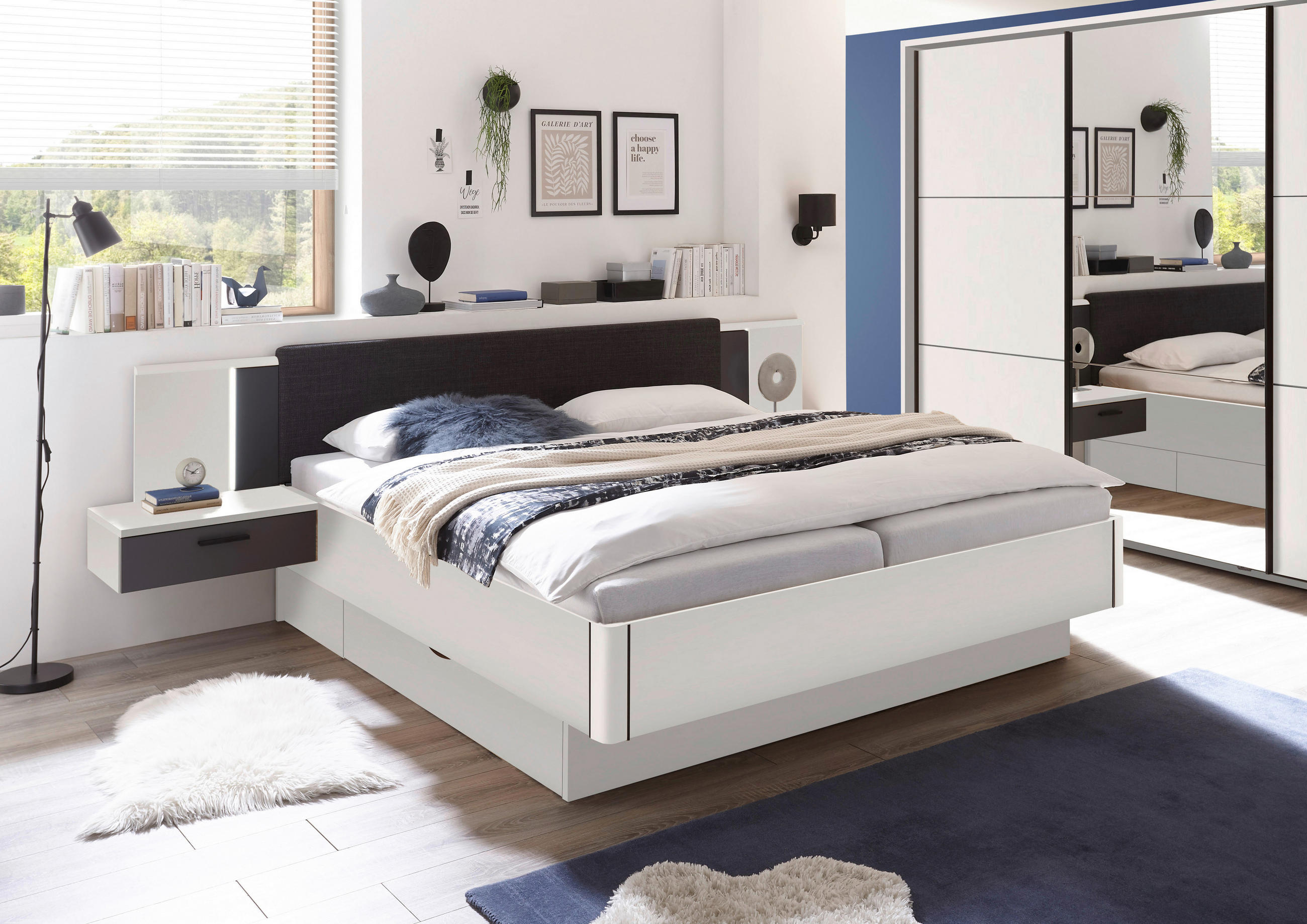 BETTANLAGE 180/200 cm  in Graphitfarben  - Graphitfarben, Basics, Holzwerkstoff (180/200cm) - Livetastic