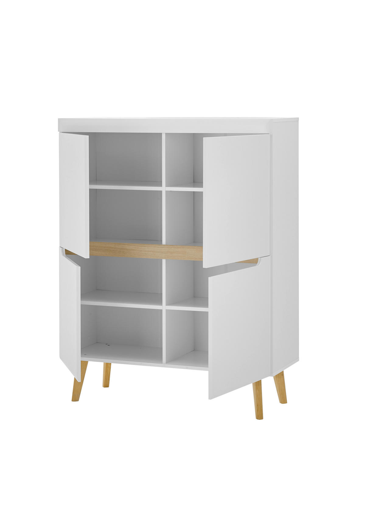 HIGHBOARD  in 107/134/40 cm  - Eichefarben/Weiß, Design, Holzwerkstoff (107/134/40cm) - MID.YOU