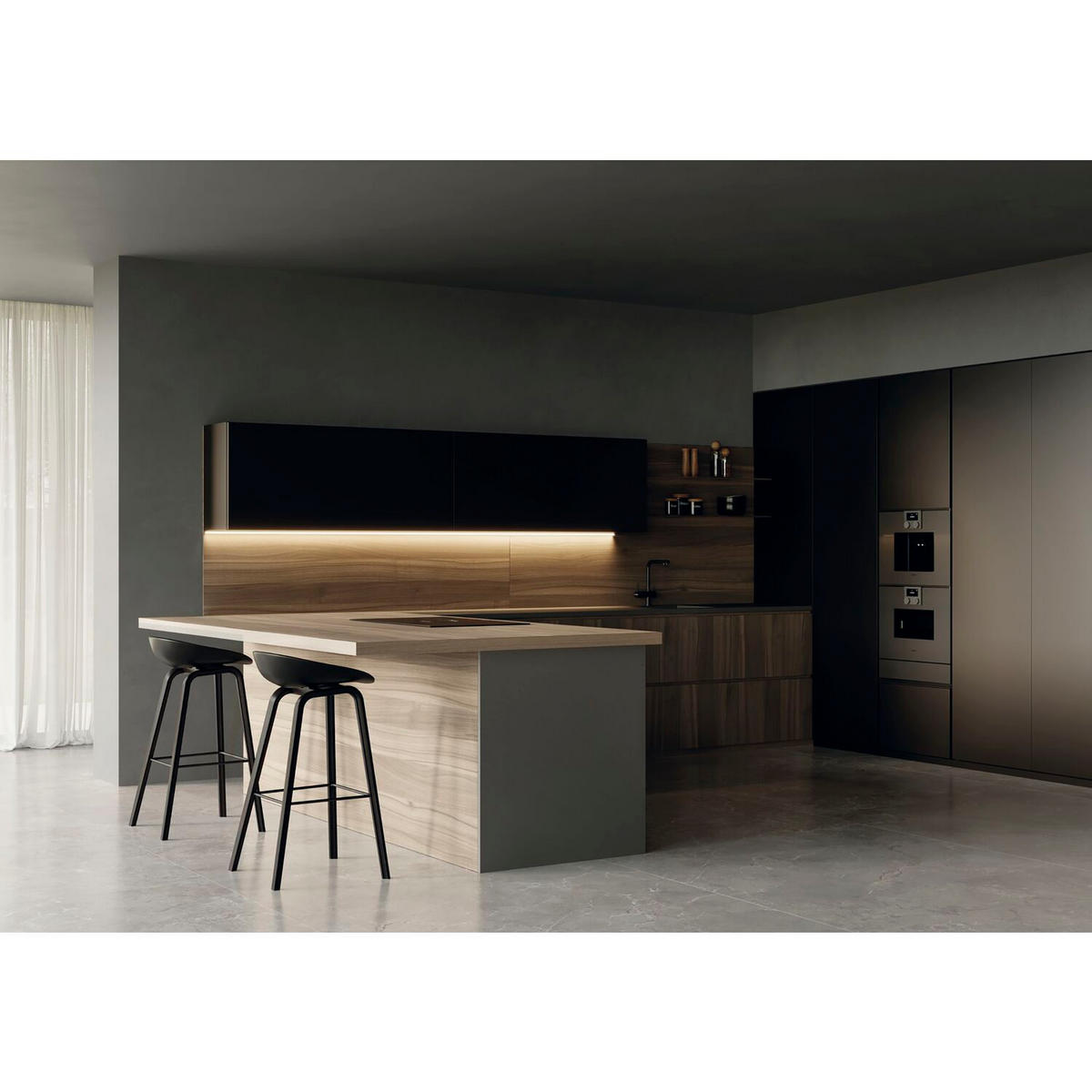 UNTERBAULEUCHTE - Schwarz, Basics, Kunststoff/Metall (250/2,2/1,4cm) - HKT