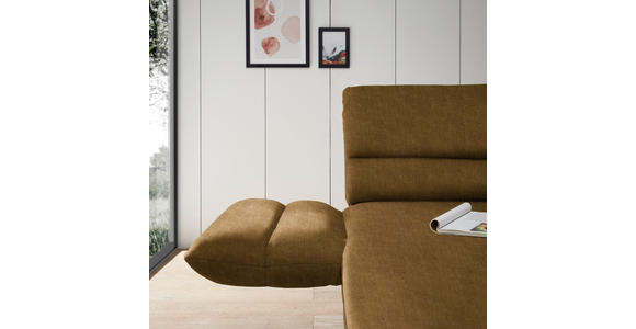 ECKSOFA  in Flachgewebe Goldfarben  176-217/279-327 cm  - Goldfarben/Schwarz, Design, Textil/Metall (176-217/279-327cm) - Dieter Knoll