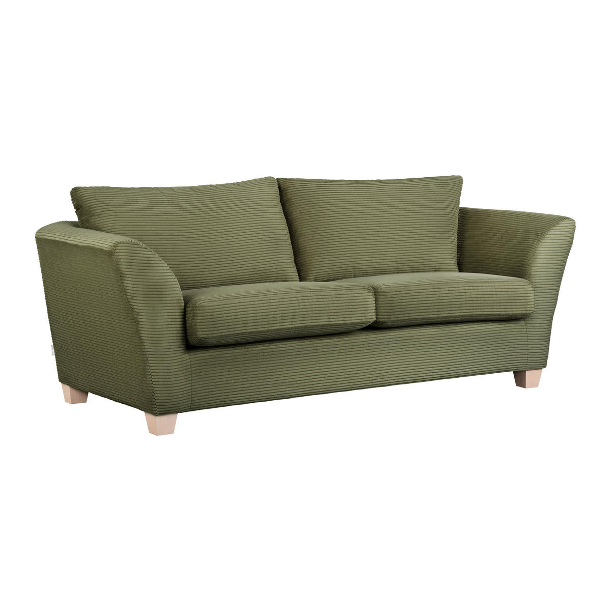 3-SITS SOFFA i manchester grön  - grön/naturfärgad, trä/textil (216/70-85/95cm) - MID.YOU