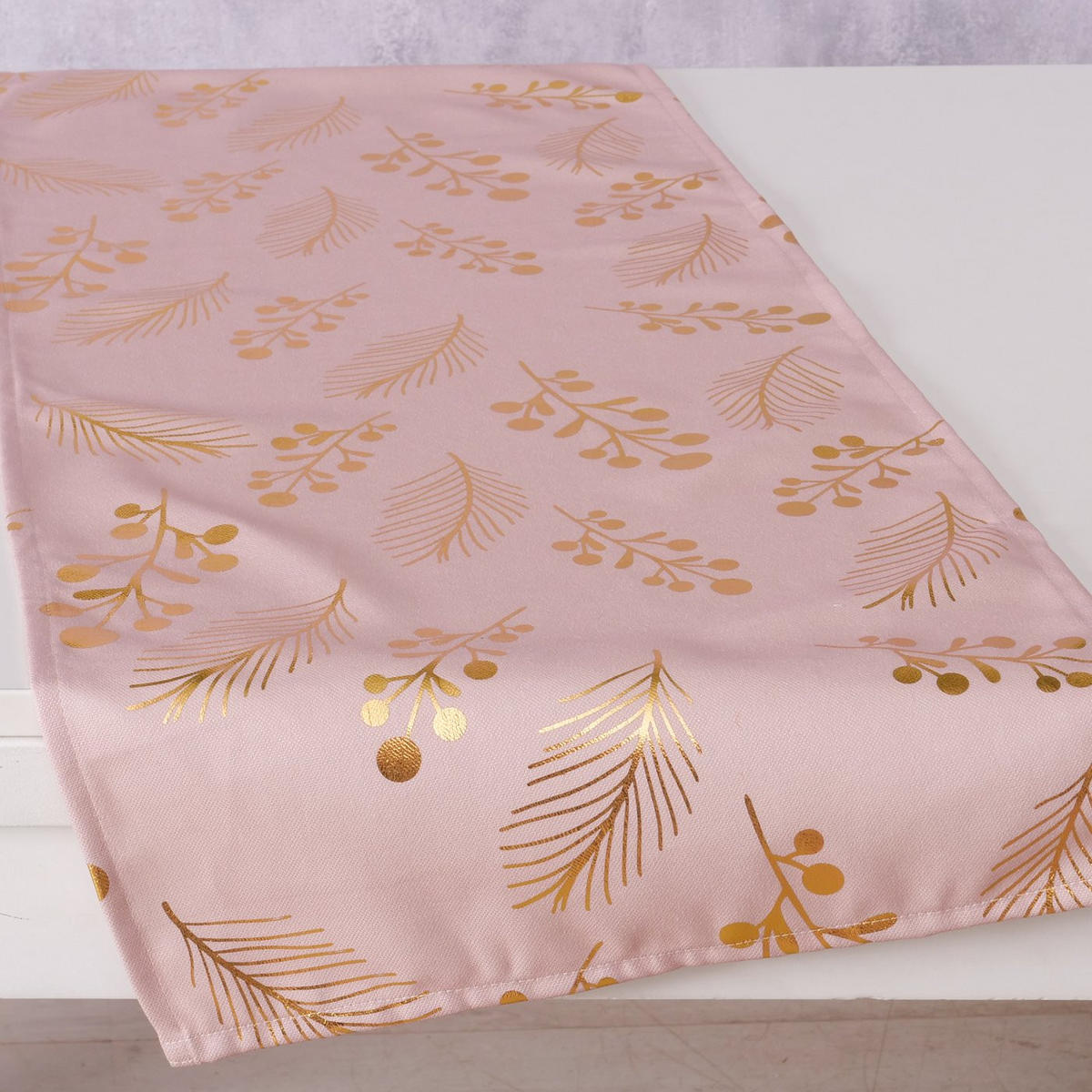 TISCHLÄUFER Textil Rosa, Goldfarben 40/140 cm  - Goldfarben/Rosa, KONVENTIONELL, Textil (40/140cm)
