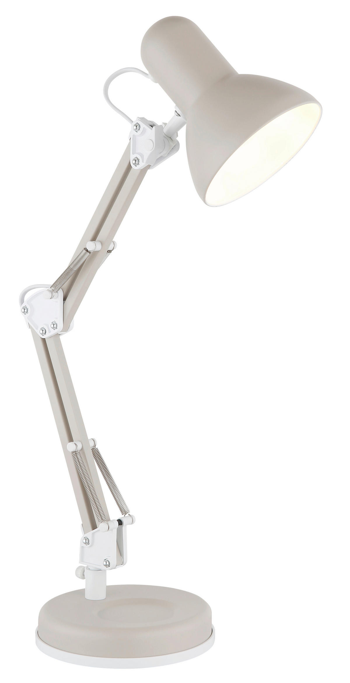 STOLNÁ LAMPA, E27, 40/15/59 cm - piesková/biela, kov/plast (40/15/59cm)