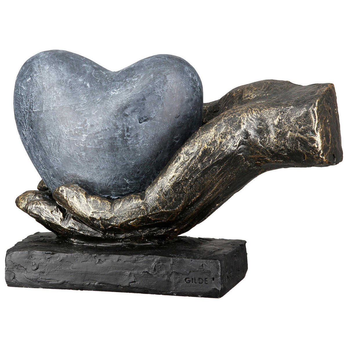 SKULPTUR - Bronzefarben/Grau, Basics, Kunststoff (18/12/10cm)