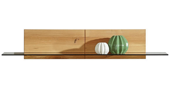 WANDBOARD in 132/24/22 cm Eichefarben - Eichefarben, Design, Glas/Holz (132/24/22cm) - Hom`in