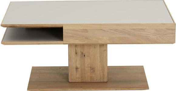 COUCHTISCH in Holz, Glas 105/75/46 cm  - Fango/Eichefarben, Design, Glas/Holz (105/75/46cm) - Valnatura