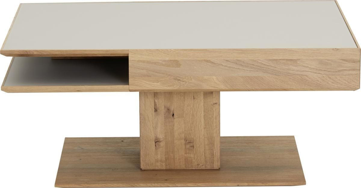 COUCHTISCH in Holz, Glas 105/75/46 cm  - Fango/Eichefarben, Design, Glas/Holz (105/75/46cm) - Valnatura