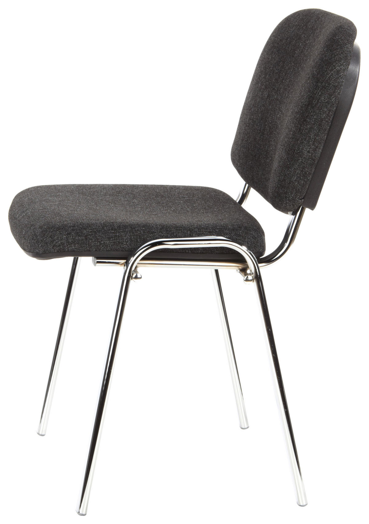 BESUCHERSTUHL Anthrazit, Chromfarben  - Chromfarben/Anthrazit, Basics, Textil/Metall (58/84/41cm) - MID.YOU