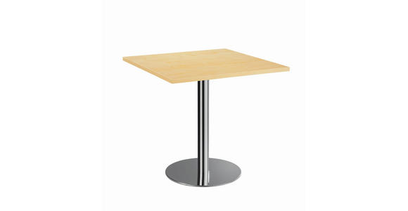 KONFERENZTISCH 80/80/75,5 cm  - Chromfarben/Ahornfarben, KONVENTIONELL, Holzwerkstoff/Metall (80/80/75,5cm) - Venda