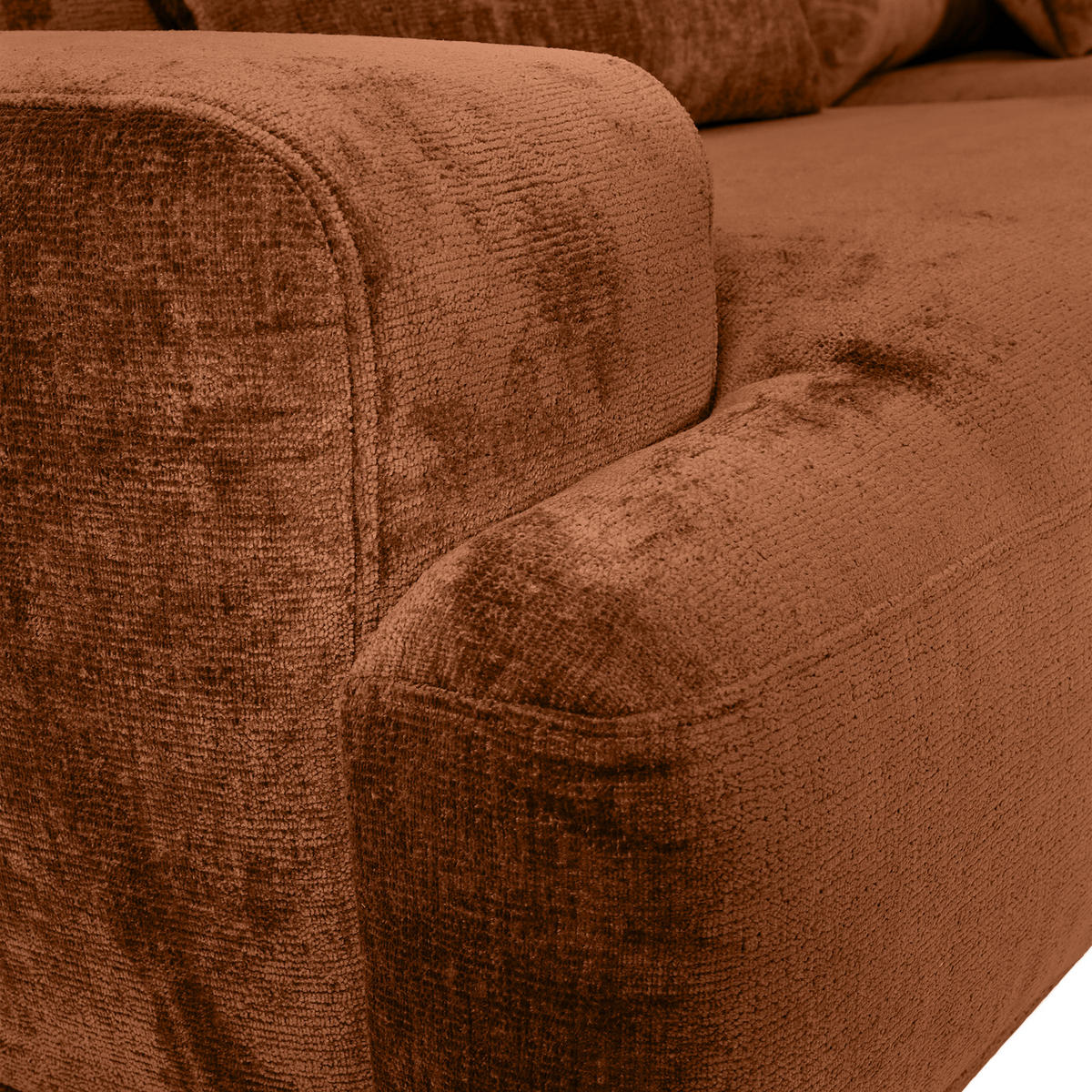 BIGSOFA in Chenille Braun  - Schwarz/Braun, Konventionell, Kunststoff/Textil (282/73/115cm) - MID.YOU