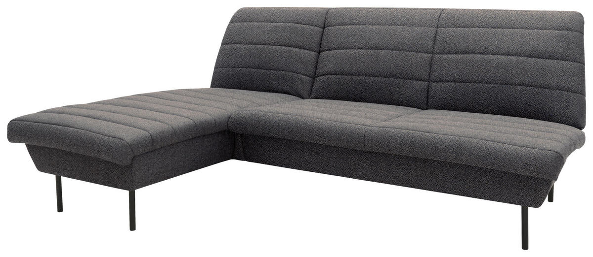 ECKSOFA in Webstoff Blaugrau  168/214 cm  - Blaugrau/Schwarz, Design, Textil/Metall (168/214cm) - LOOKS by W.Joop