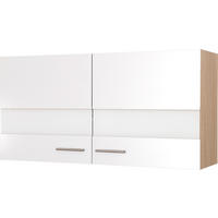 VÄGGSKÅP 110/56,1/34,6 cm  i vit, ekfärgad  - vit/silver, Basics, metall/trämaterial (110/56,1/34,6cm) - Respekta