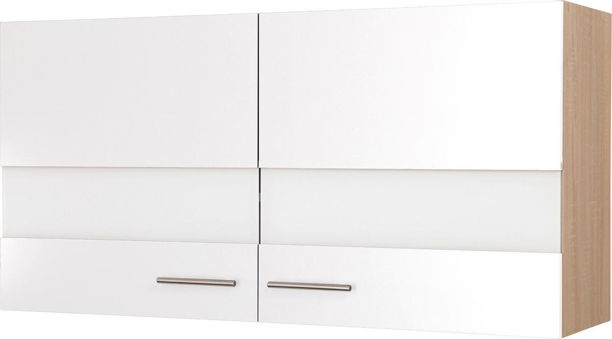 VÄGGSKÅP 110/56,1/34,6 cm  i vit, ekfärgad  - vit/silver, Basics, metall/trämaterial (110/56,1/34,6cm) - Respekta
