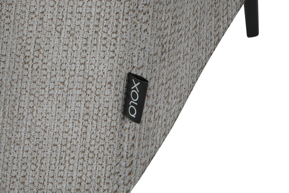 ECKSOFA in Webstoff Beige  - Beige/Schwarz, Design, Textil/Metall (205/280cm) - MID.YOU