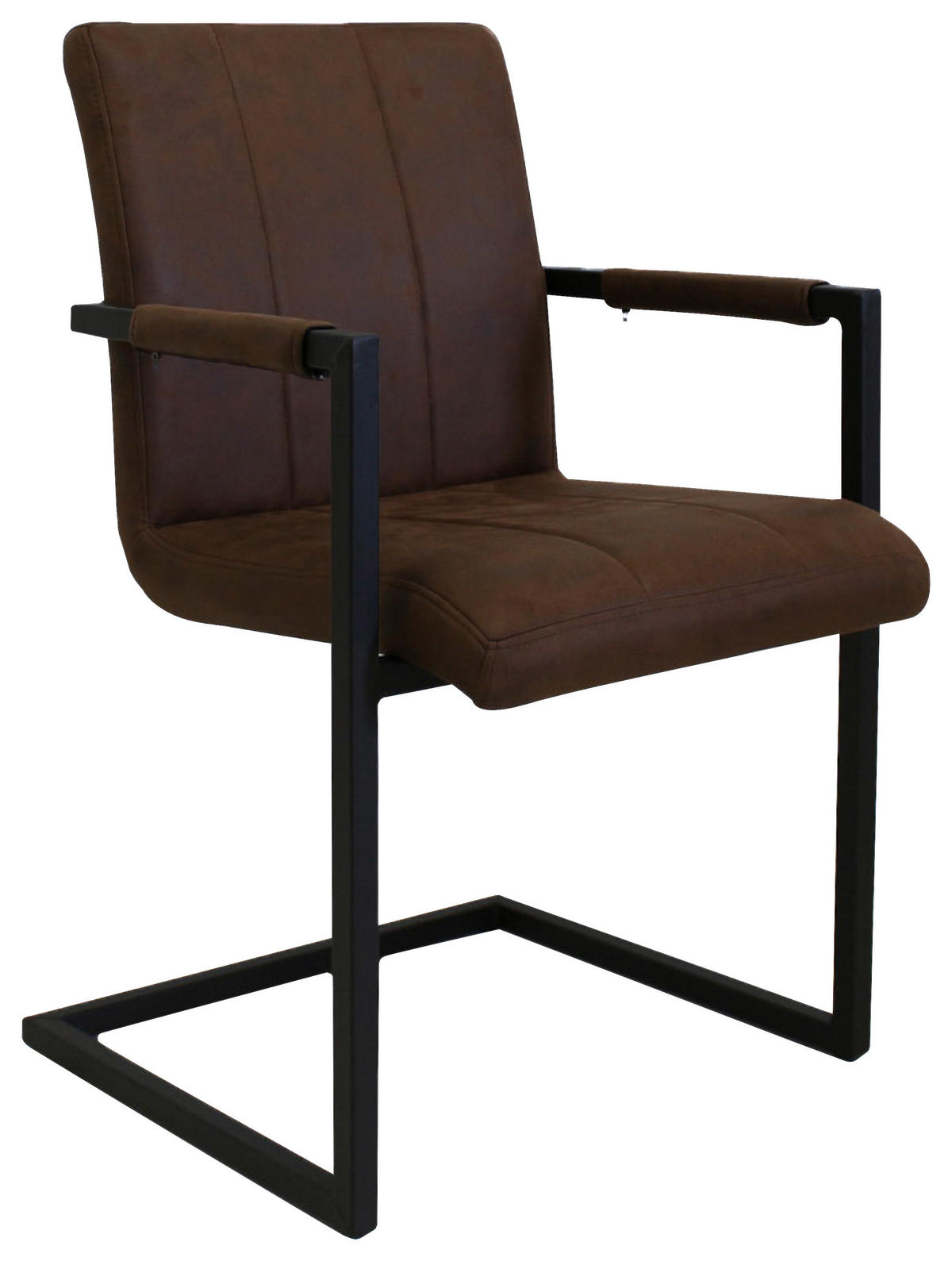 SADA STOLIČIEK S PODRÚČKAMI 2 kus - hnedá/čierna, Konventionell, kov/textil (54/85/61cm) - MID.YOU