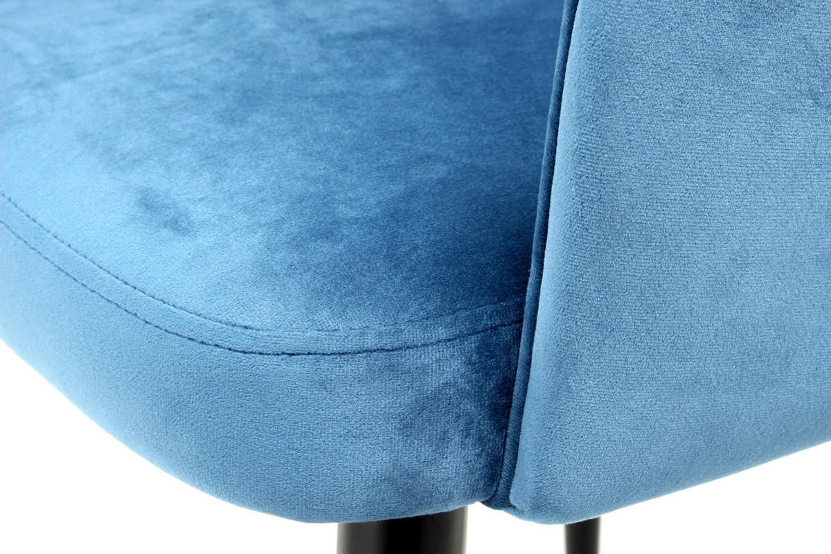 SADA ŽIDLÍ S PODRUČKAMI 2 kusy - modrá/černá, Moderní, kov/textil (55/77/58cm) - MID.YOU
