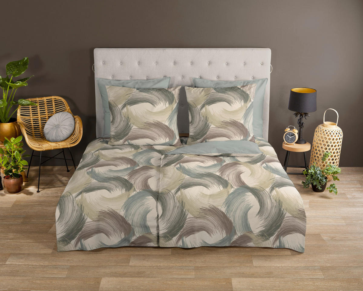 WENDEBETTWÄSCHE 2-teilig Good Morning Renforcé 140/200 cm  - Creme/Braun, Basics, Textil (140/200cm)
