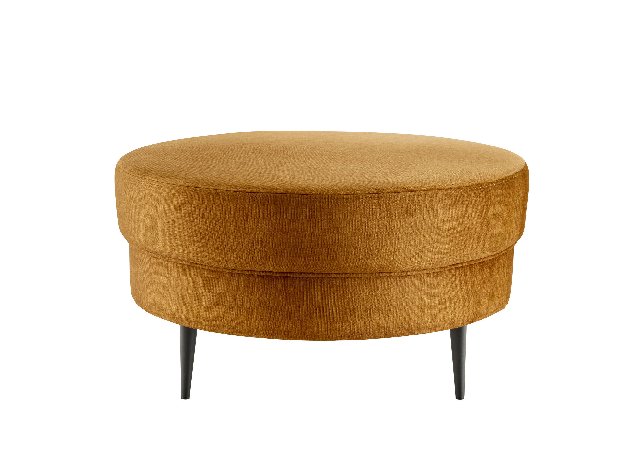 HOCKER Velours Gelb  - Gelb/Schwarz, MODERN, Textil/Metall (80/43cm) - Livetastic