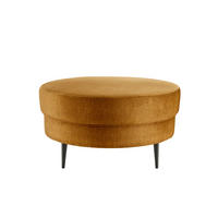 HOCKER in Textil Gelb  - Gelb/Schwarz, Modern, Textil/Metall (80/43cm) - Livetastic
