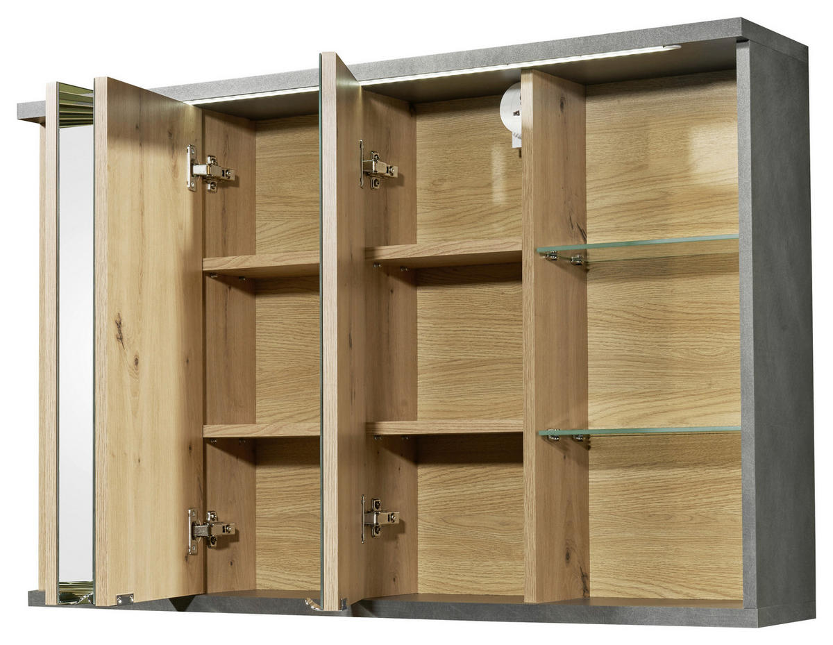 OMARA Z OGLEDALOM 110/70/21 cm  - barve kroma/antracit, Konvencionalno, umetna masa/steklo (110/70/21cm) - MID.YOU